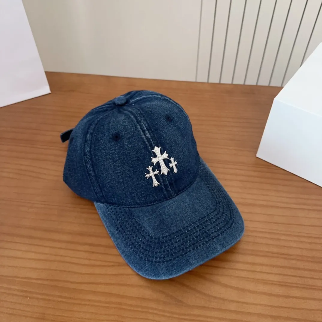 💰60 Chrome Hearts 💓Early spring Korean style fashion retro distressed hole hat wear design versatile baseball cap peaked cap